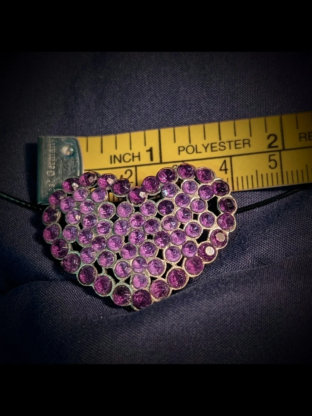 Purple Heart Crystal Pendant Necklace On Wire - Women Jewelry